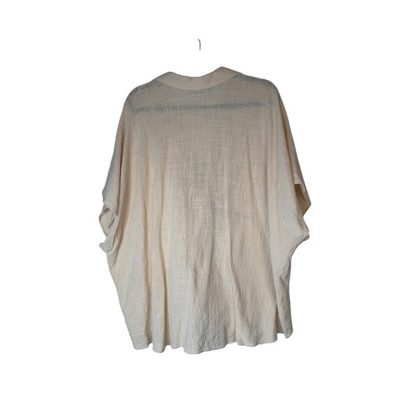 2/$30 ZARA Medium Beige Textured Knot Front Blouse Dolman Sleeves - Picture 12 of 14